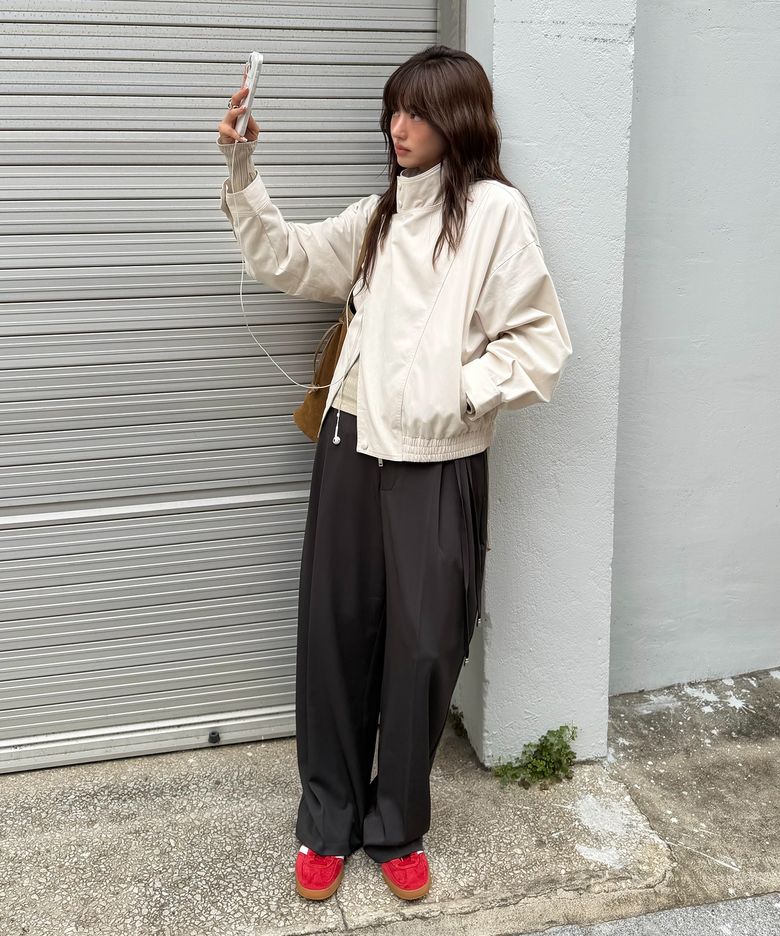 [소라 pick] Oversized High-Neck Cotton Blouson, CLOUD