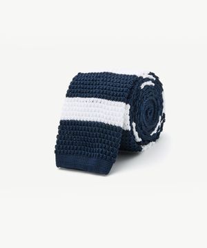 CODIGALLERY 컬러블록 니트 타이 네이비_CNTWZ18BTN