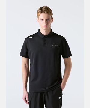 스몰 워딩 폴로 반팔 티셔츠 블랙 SR123UPS15