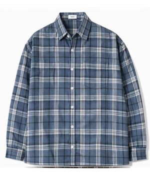 더 스테디 체크셔츠(빈티지 블루)