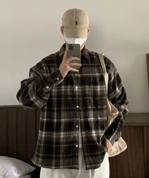 빈티지 스테디 체크셔츠 (브라운)