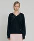 V-neck loose fit knit BLACK