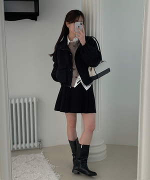 [알로하 PICK] 포멀 플리츠 미니 스커트 [BLACK] / GF1LSK501