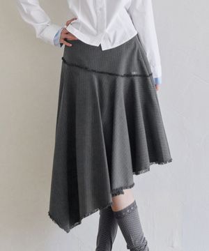Archive Stripe Trim Midi Skirt, CHARCOAL
