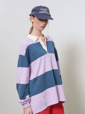 UNISEX 스트라이프 럭비 티셔츠 [VIOLET] / GF1UKP006
