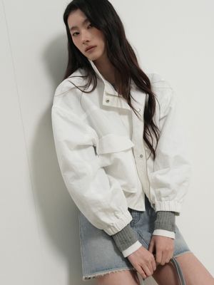 빅포켓 세미 크롭 자켓 [WHITE] / GF1LJP509