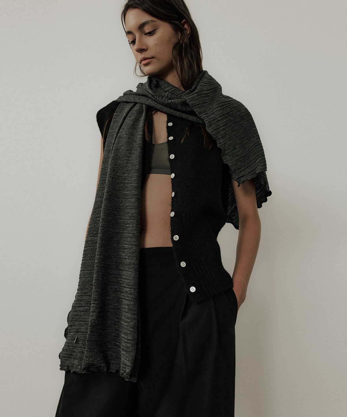 더 릴(THE LILLE) Pleats Muffler