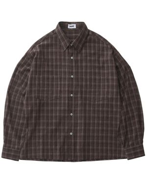 빈티지 워싱 투포켓 브라운 체크셔츠