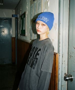 DTF 데쓰러브 피그먼트 레이어드 티셔츠 차콜