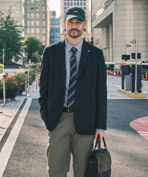 DIEMS 울 헤링본 자켓 네이비_DJAWD03CSN