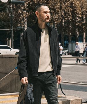 코듀로이 해링턴 점퍼 블랙_SJPXA51NSB