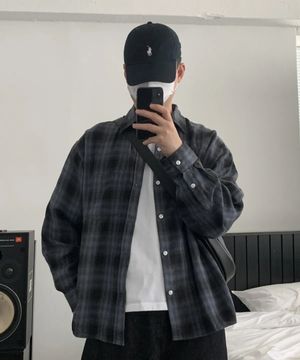 빈티지 스테디 체크셔츠 (빈티지 네이비)