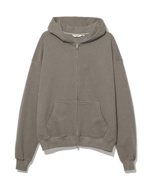 헤비 와플 후드 집업 스톤 베이지