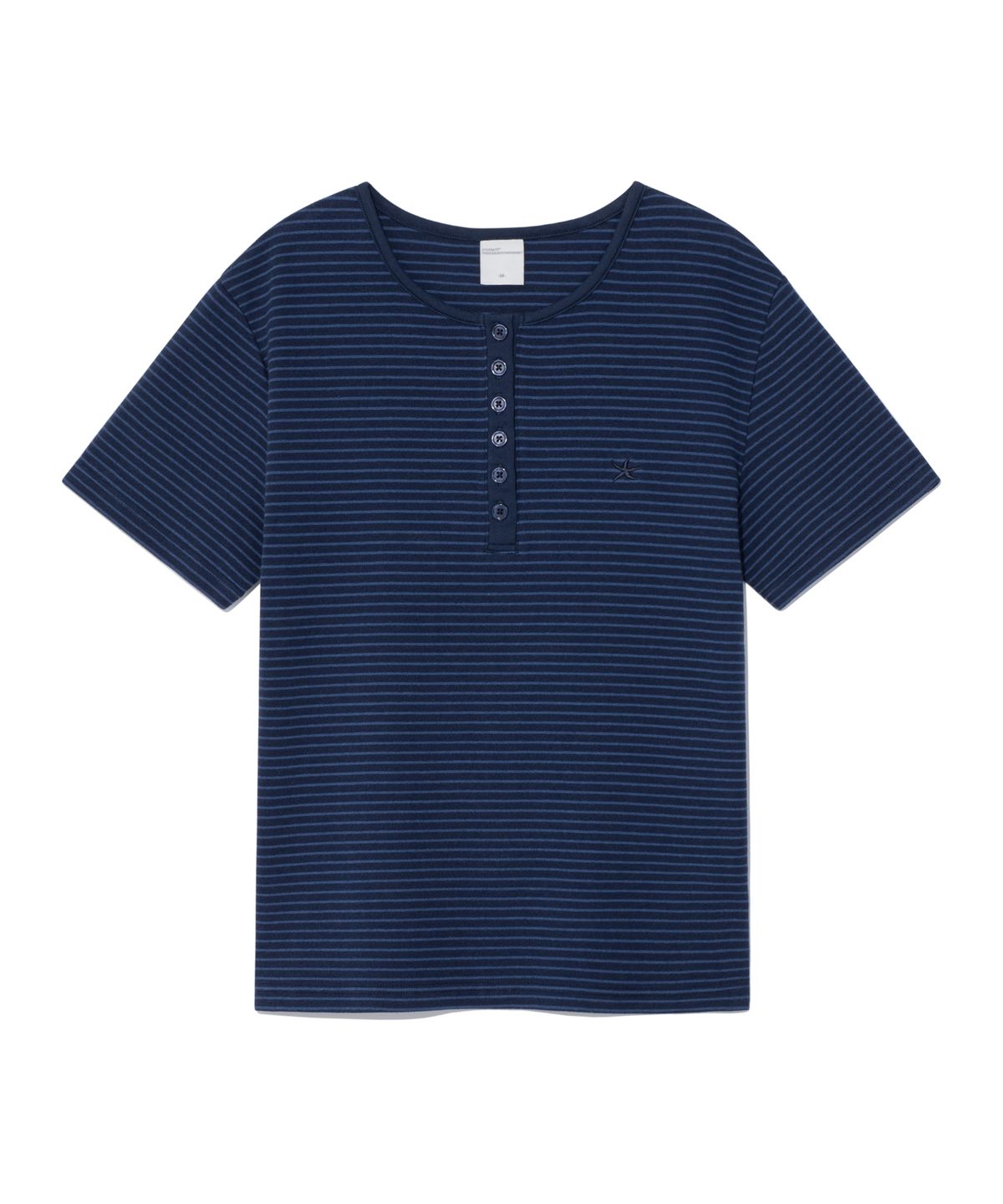 더콜디스트모먼트(THE COLDEST MOMENT) (w) TCM stripe round henley neck T (navy)