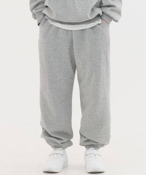 세미 와이드 조거 스웨트 팬츠 (멜란지)