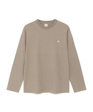 TCM mini logo label long sleeve (grey beige)