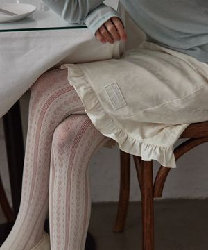 Flower Frill midi Skirt, CREAM