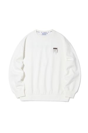 페인팅 레터링 장식 맨투맨 O화이트 ANA1TM06AOH