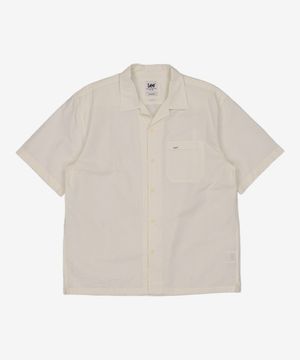 시어서커 오픈 카라 반팔 셔츠 아이보리 L