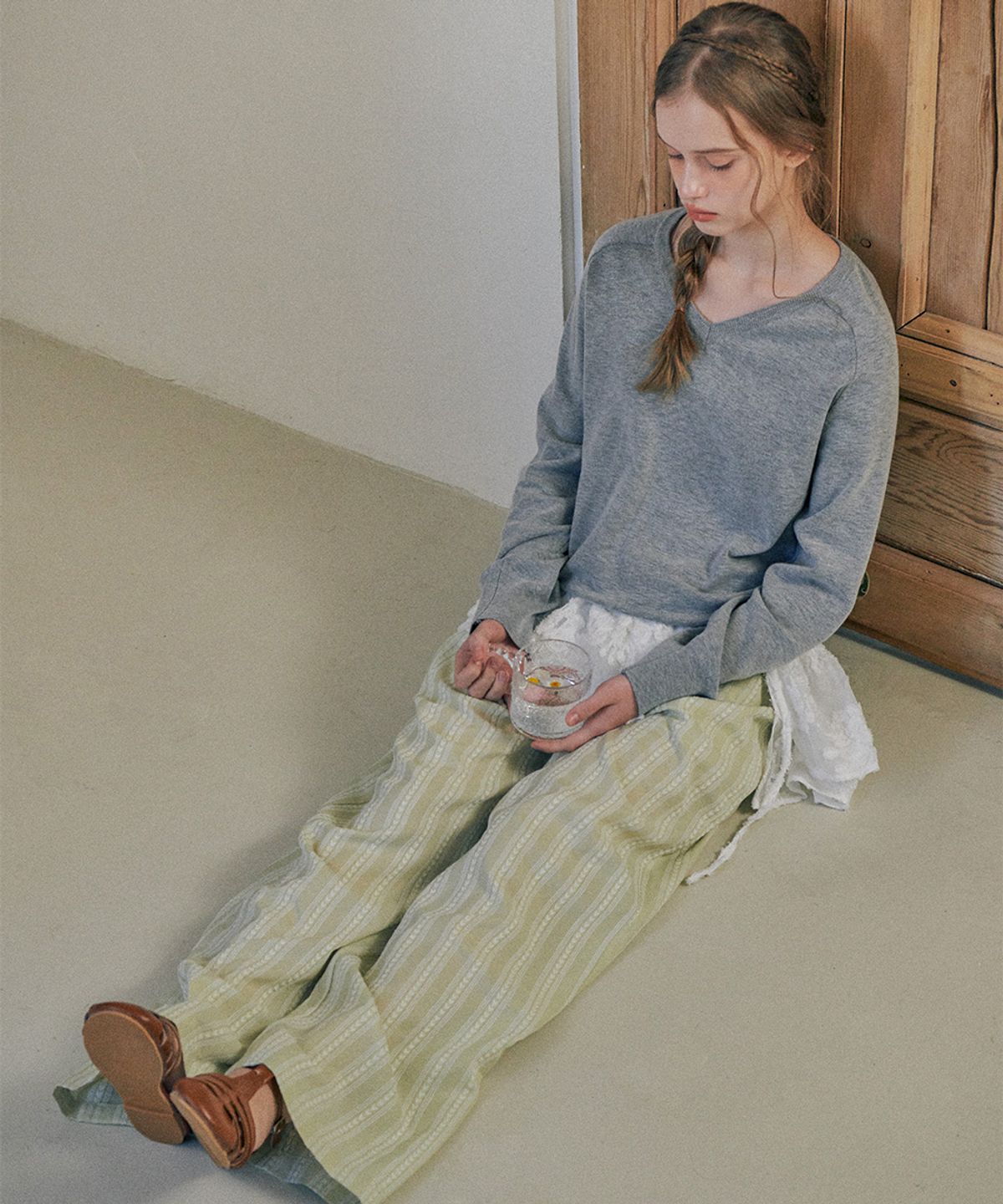 벨로엘(BELLOL) Ethnic banding pants LIME