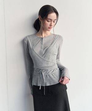 소프트 랩 타이 티셔츠 (그레이)