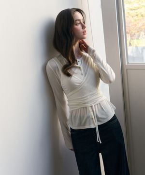 소프트 랩 타이 티셔츠 (아이보리)