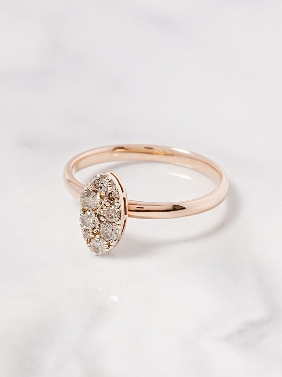 미니멀피어싱(MINIMALPIERCING) 14K 18K 글리터 오벌 다이아몬드 반지