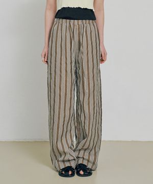 Ethnic banding pants BROWN