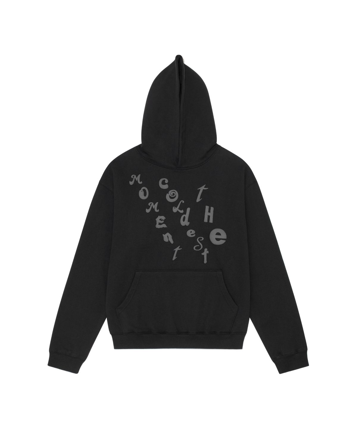 더콜디스트모먼트(THE COLDEST MOMENT) TCM diagonal hoodie (black)
