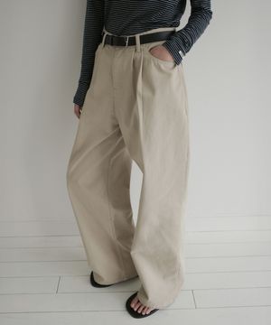 Overdyed Wide Denim - Pebble Beige