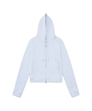TCM dot hooded zip-up (sky blue)