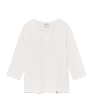 (w) TCM henley neck three-quarter sleeve (white)