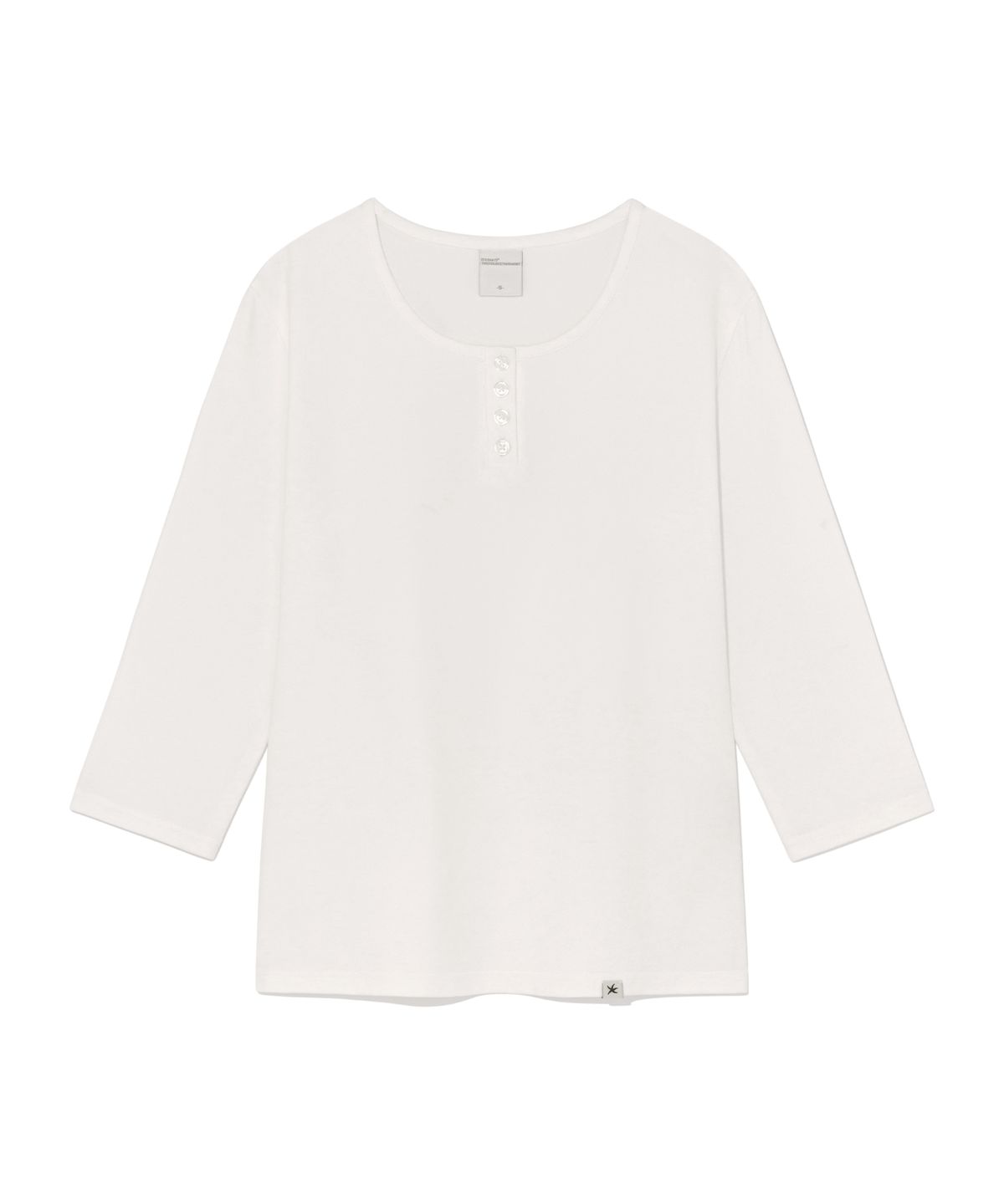 더콜디스트모먼트(THE COLDEST MOMENT) (w) TCM henley neck three-quarter sleeve (white)