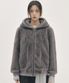 LUXE FUR HOOD BOMBER JACKET_GRAY