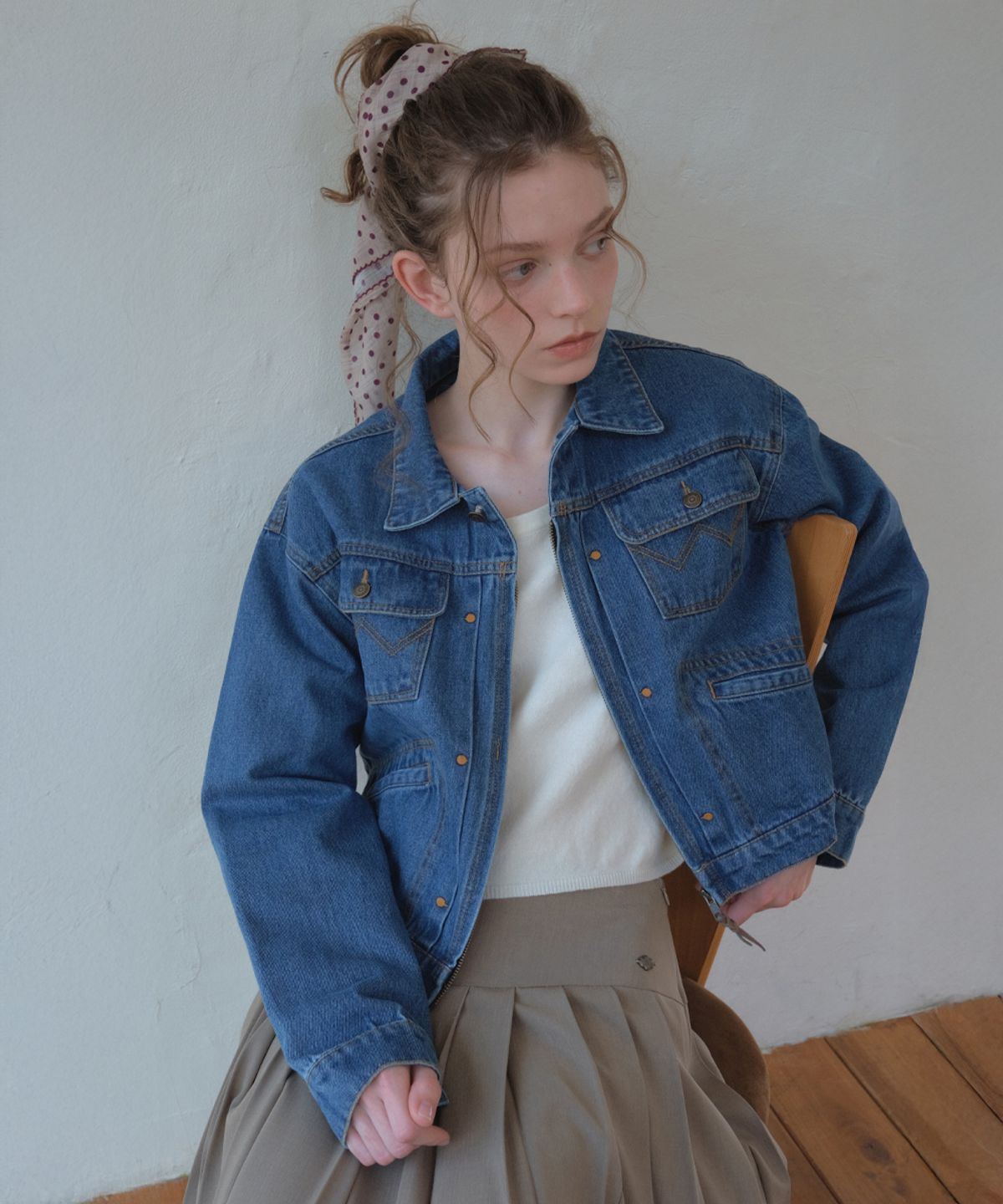 아우어노스텔지아(OURNOSTALGIA) Classic denim rider jacket_Deep blue(OC25-OT02)