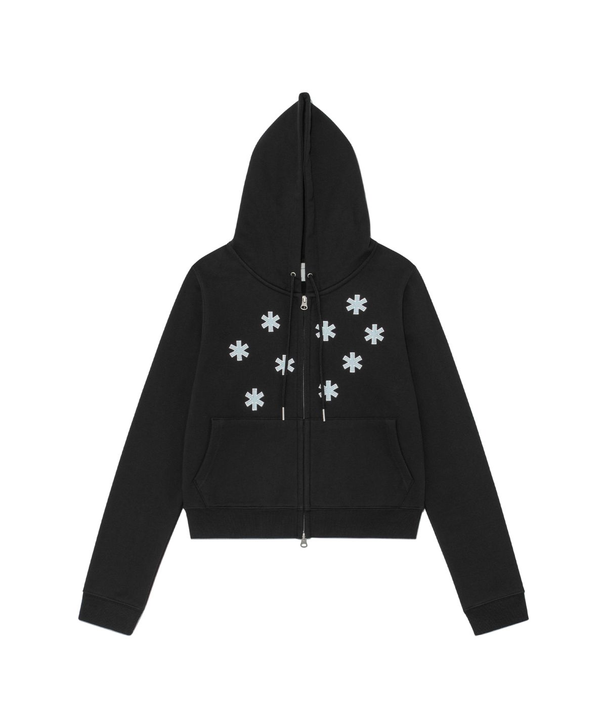 더콜디스트모먼트(THE COLDEST MOMENT) TCM flower hooded zip-up (black)