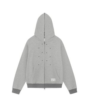 TCM snow stripe hooded zip-up (grey)