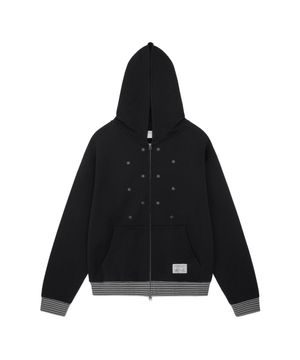 TCM snow stripe hooded zip-up (black)