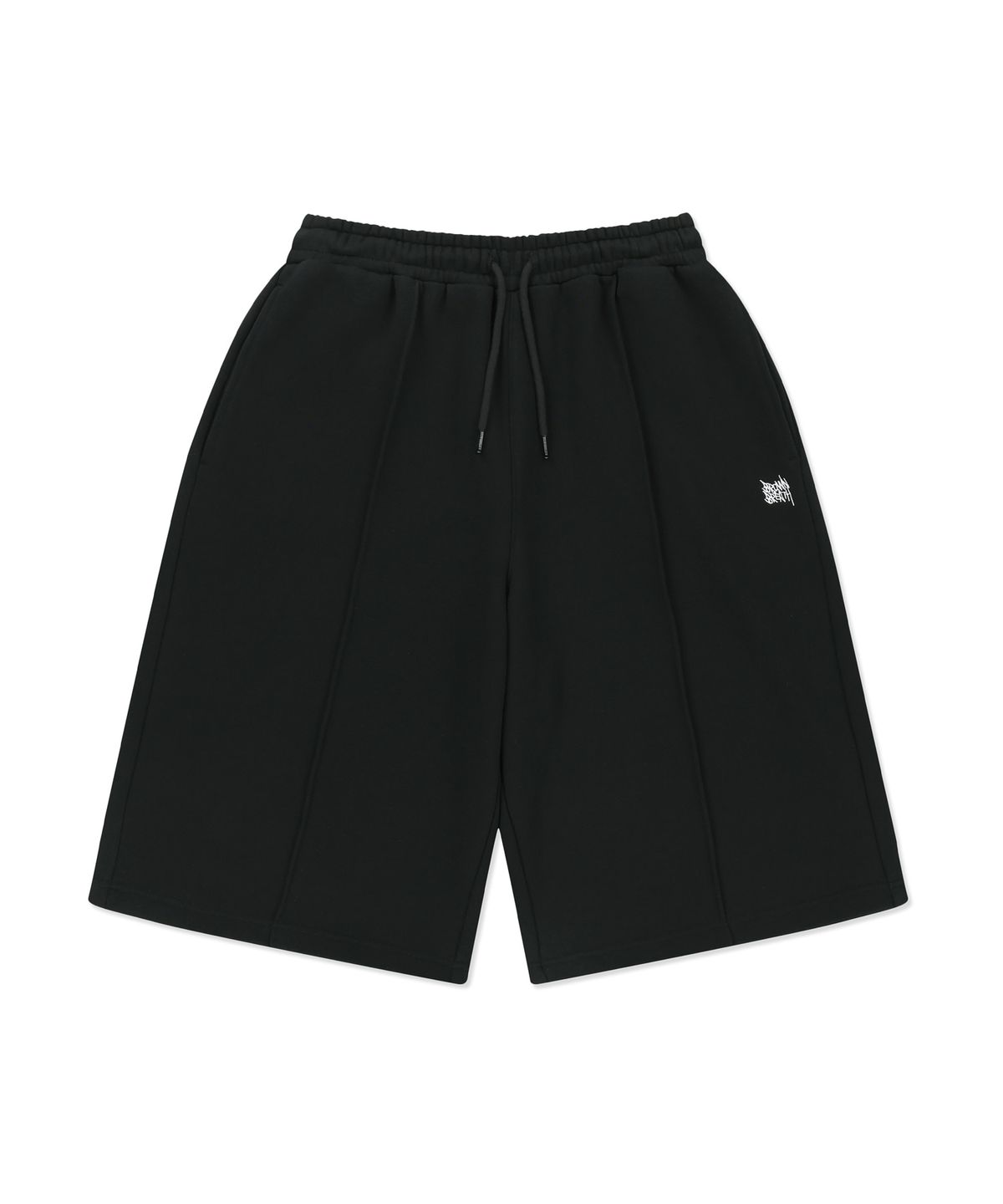 브라운브레스(BROWNBREATH) TAG TUCK SWEAT SHORTS - BLACK
