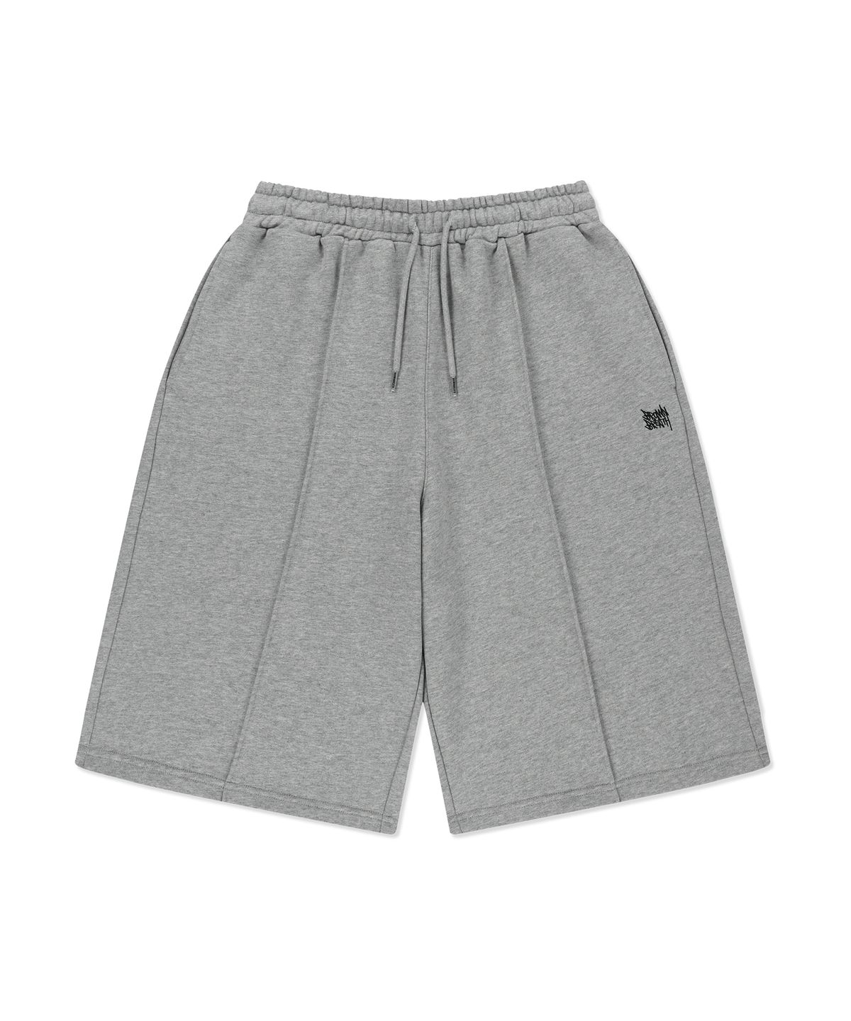 브라운브레스(BROWNBREATH) TAG TUCK SWEAT SHORTS - MELANGE GREY