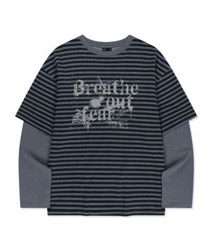 STRIPE LAYERED TEE - BLUE