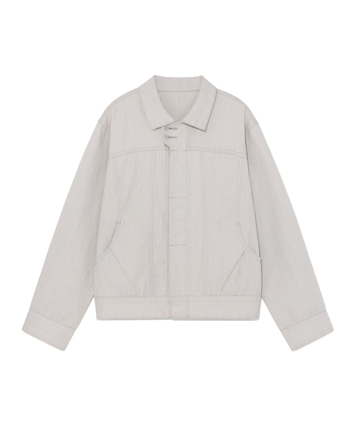 더콜디스트모먼트(THE COLDEST MOMENT) TCM double-button trucker jacket (ivory)