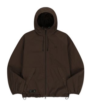 TAG HOODIE WINDBREAKER - DARK BROWN