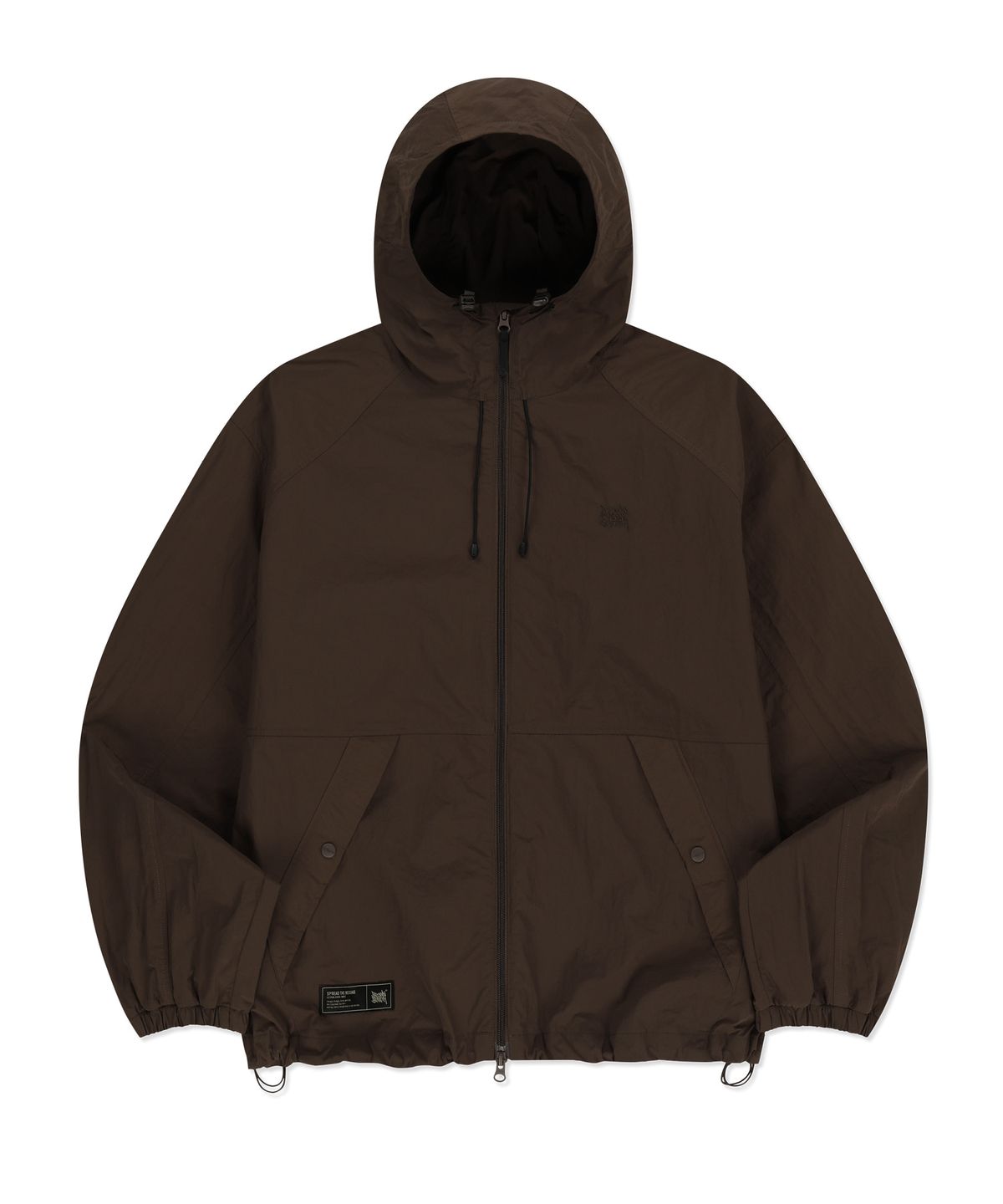 브라운브레스(BROWNBREATH) TAG HOODIE WINDBREAKER - DARK BROWN