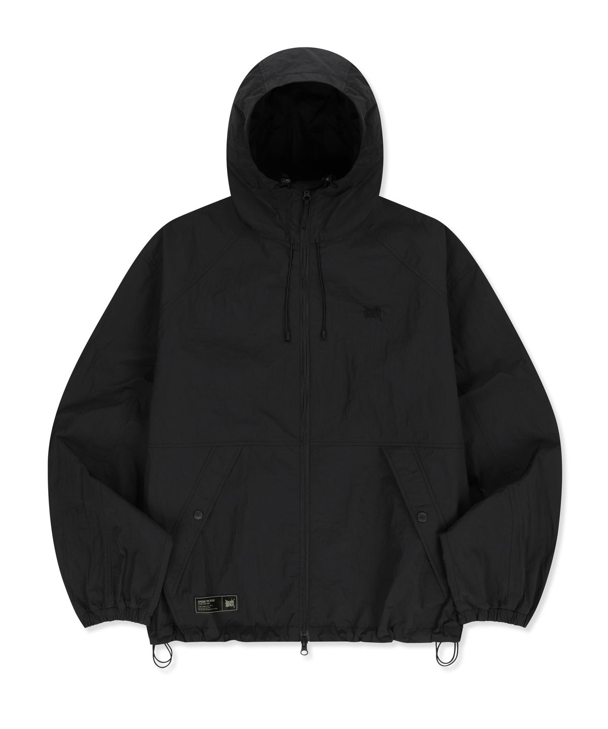 브라운브레스(BROWNBREATH) TAG HOODIE WINDBREAKER - BLACK
