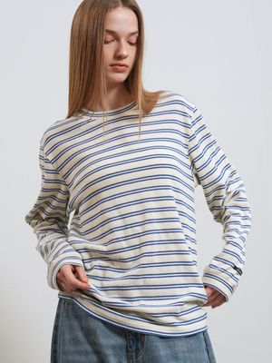 UNISEX 더블 스트라이프 티셔츠 [IVORY] / GF1UTS001