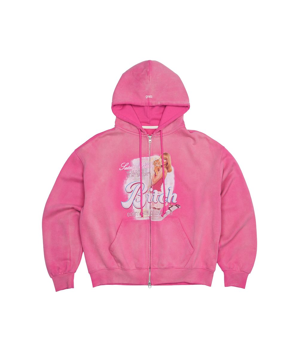 MUSINSA | GRAILZ BITXX WASHED HOODIE [PINK]