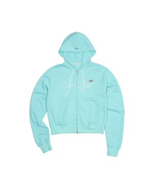 HOT GIRL CRYSTAL ZIP HOODIE [SKY BLUE]