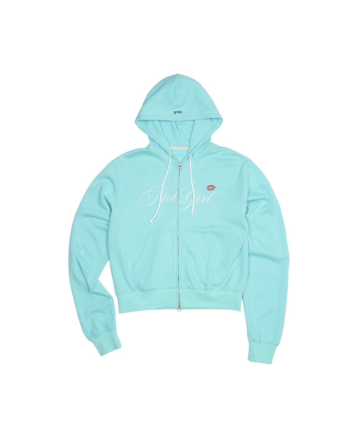 그레일즈(GRAILZ) HOT GIRL CRYSTAL ZIP HOODIE [SKY BLUE]