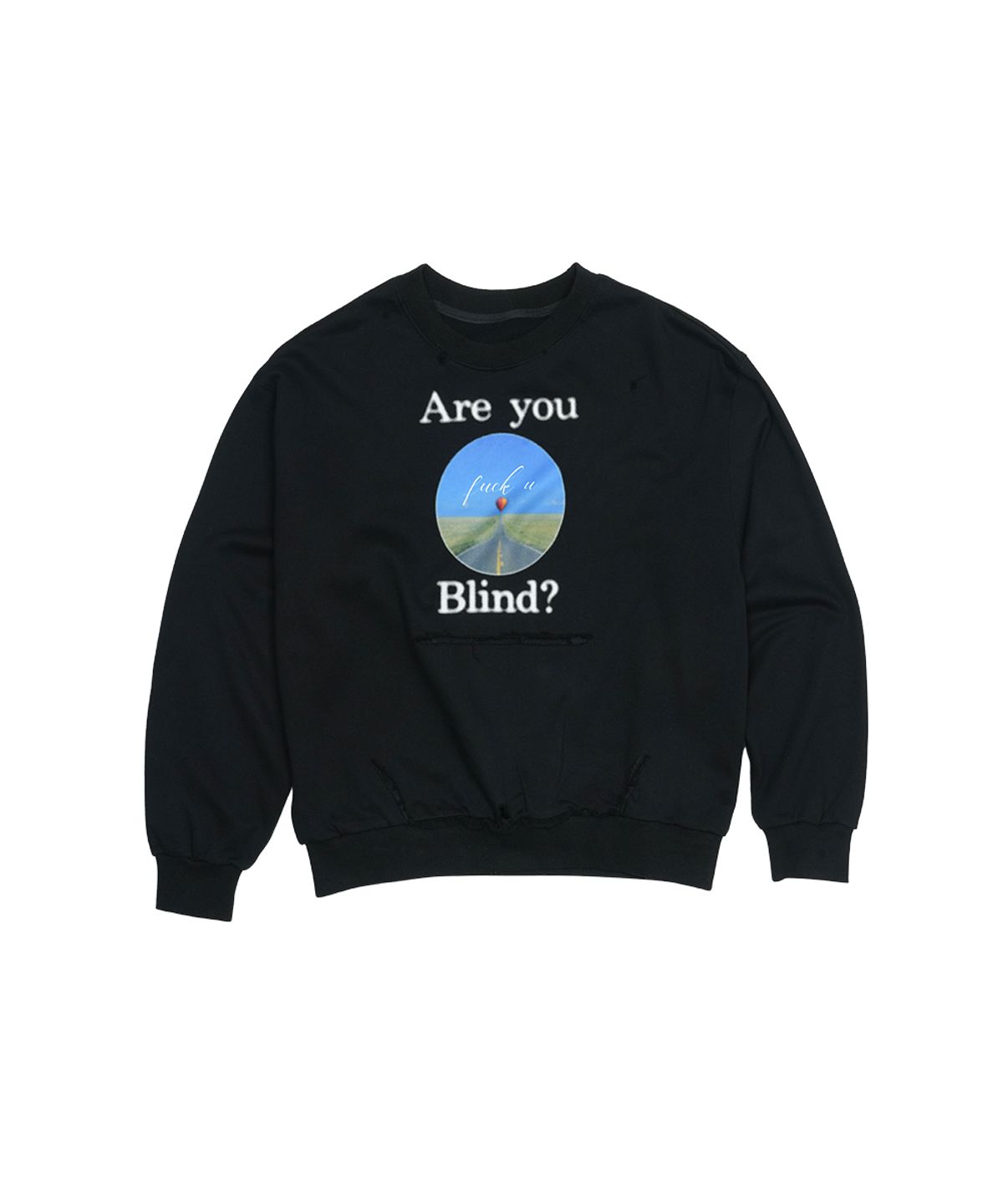 그레일즈(GRAILZ) BLIND GRAPHIC SWEATSHIRT [BLACK]